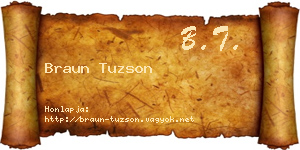 Braun Tuzson névjegykártya